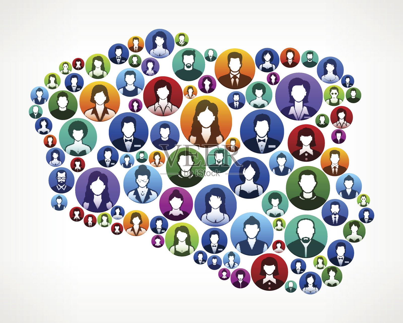 波兰人民面临社区和交流模式。插画图片素材