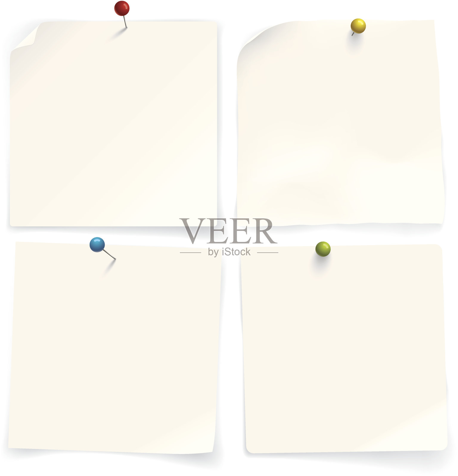 四个纸币插画图片素材