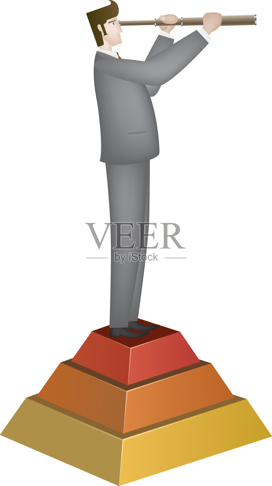 高瞻远瞩插画图片素材