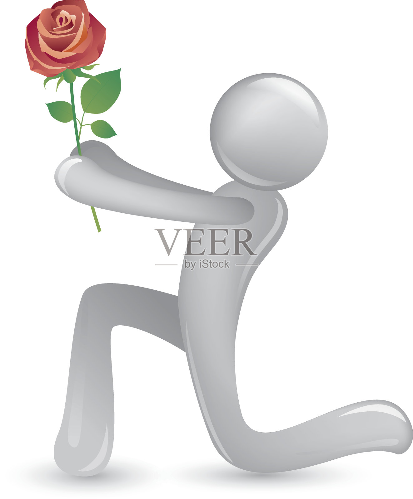 跪下来承认他的爱插画图片素材