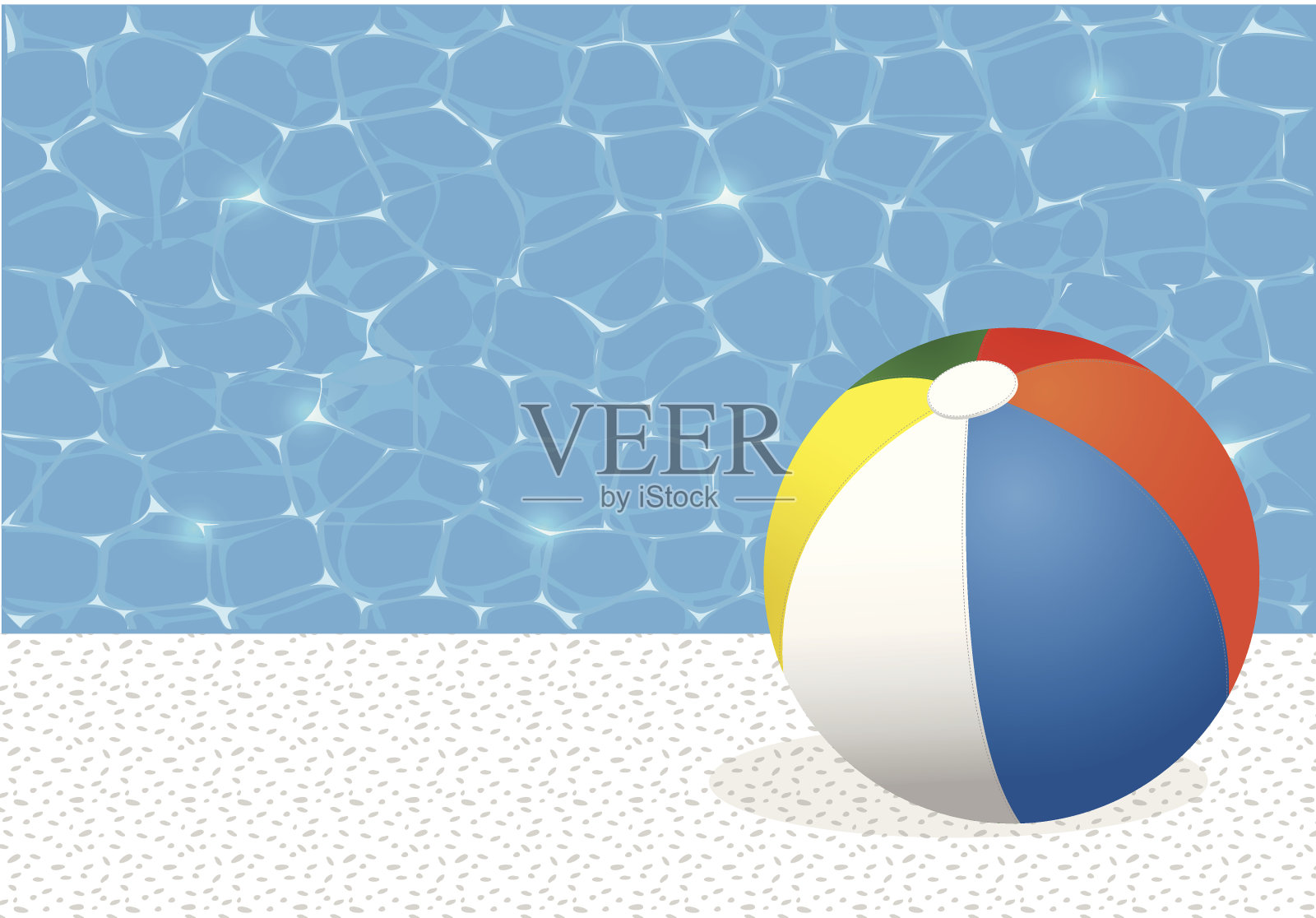 沙滩球和游泳池插画图片素材