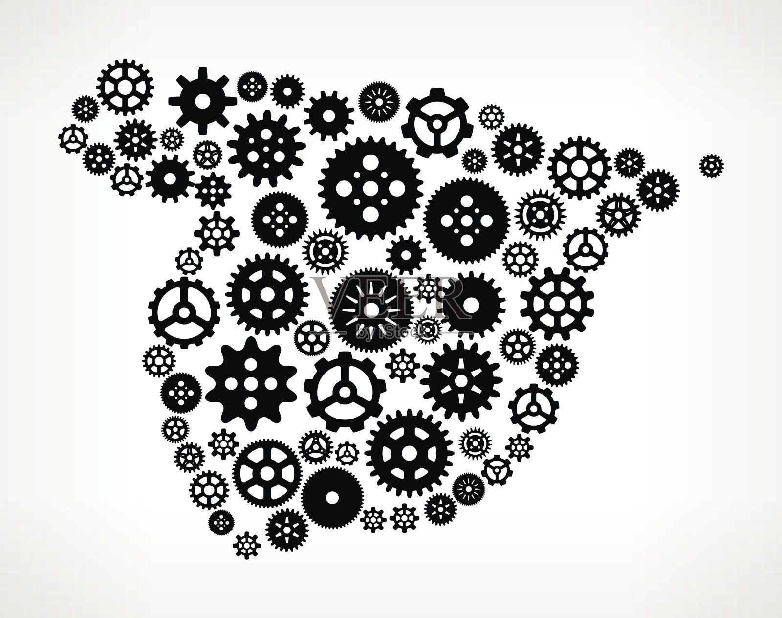 西班牙齿轮和小齿轮图案。插画图片素材