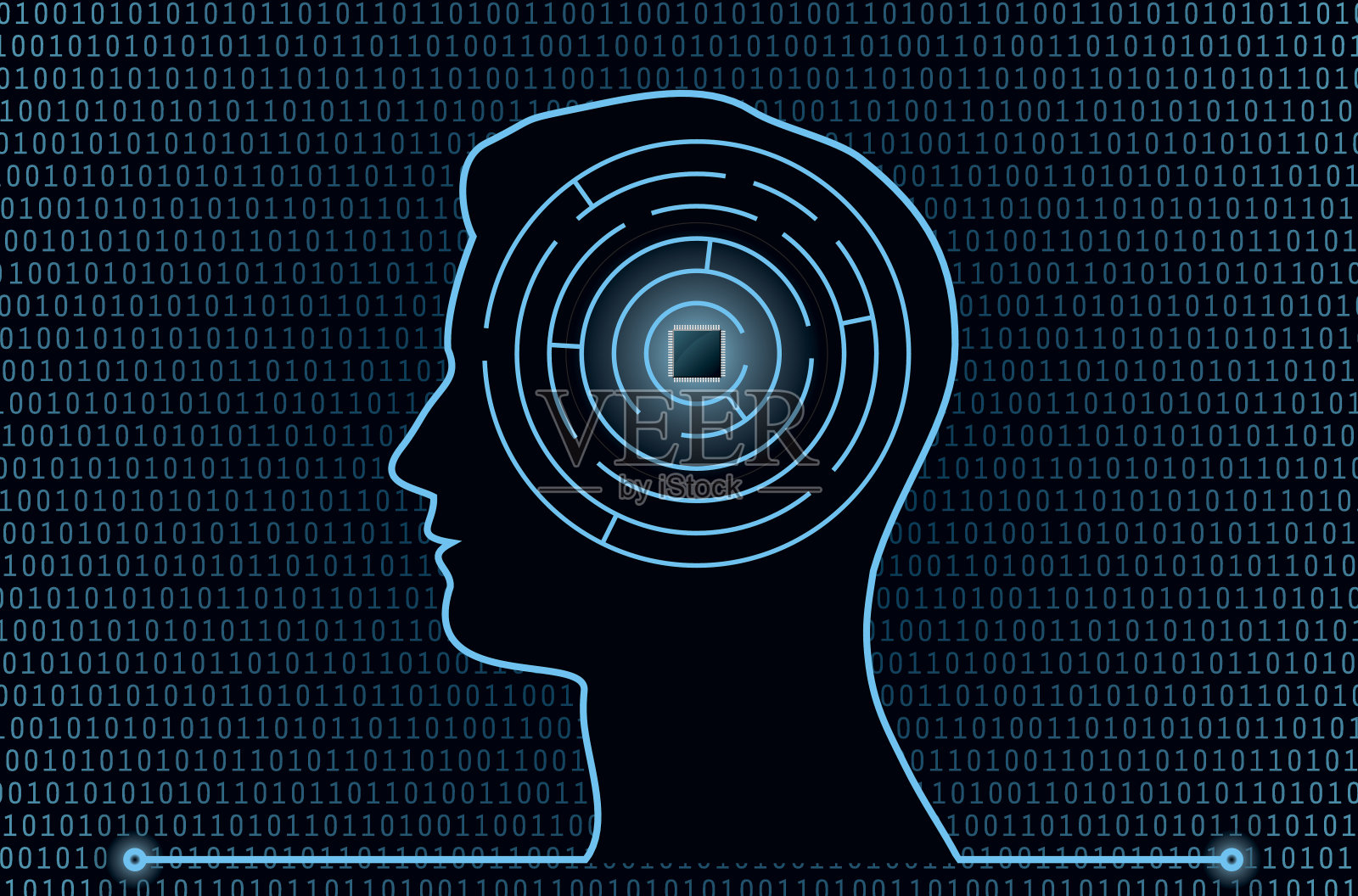 大脑网络迷宫插画图片素材