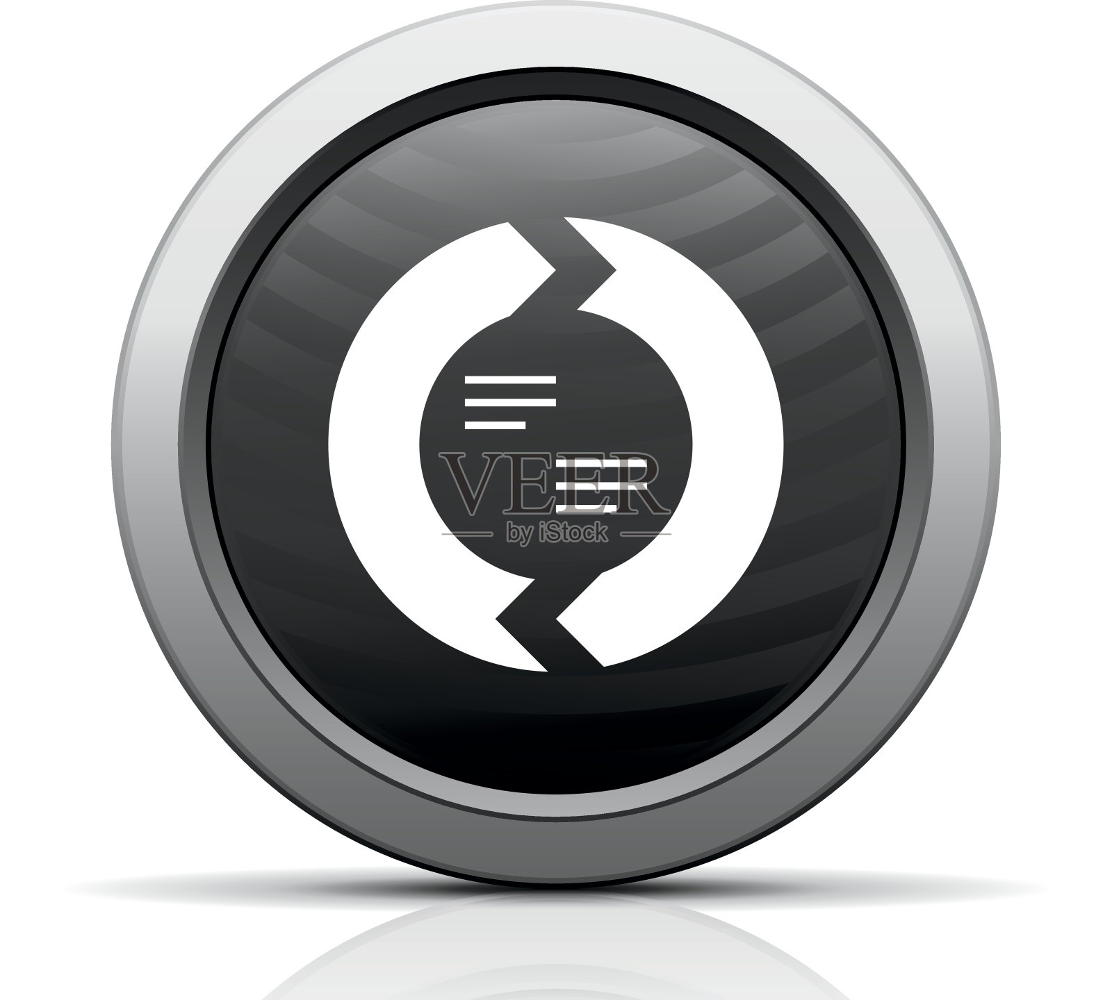 雪佛龙图表图标上的圆形按钮。图标素材