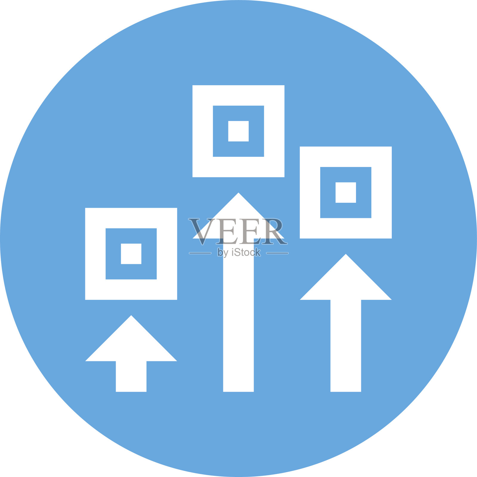 物流图标上的一个圆形按钮。图标素材