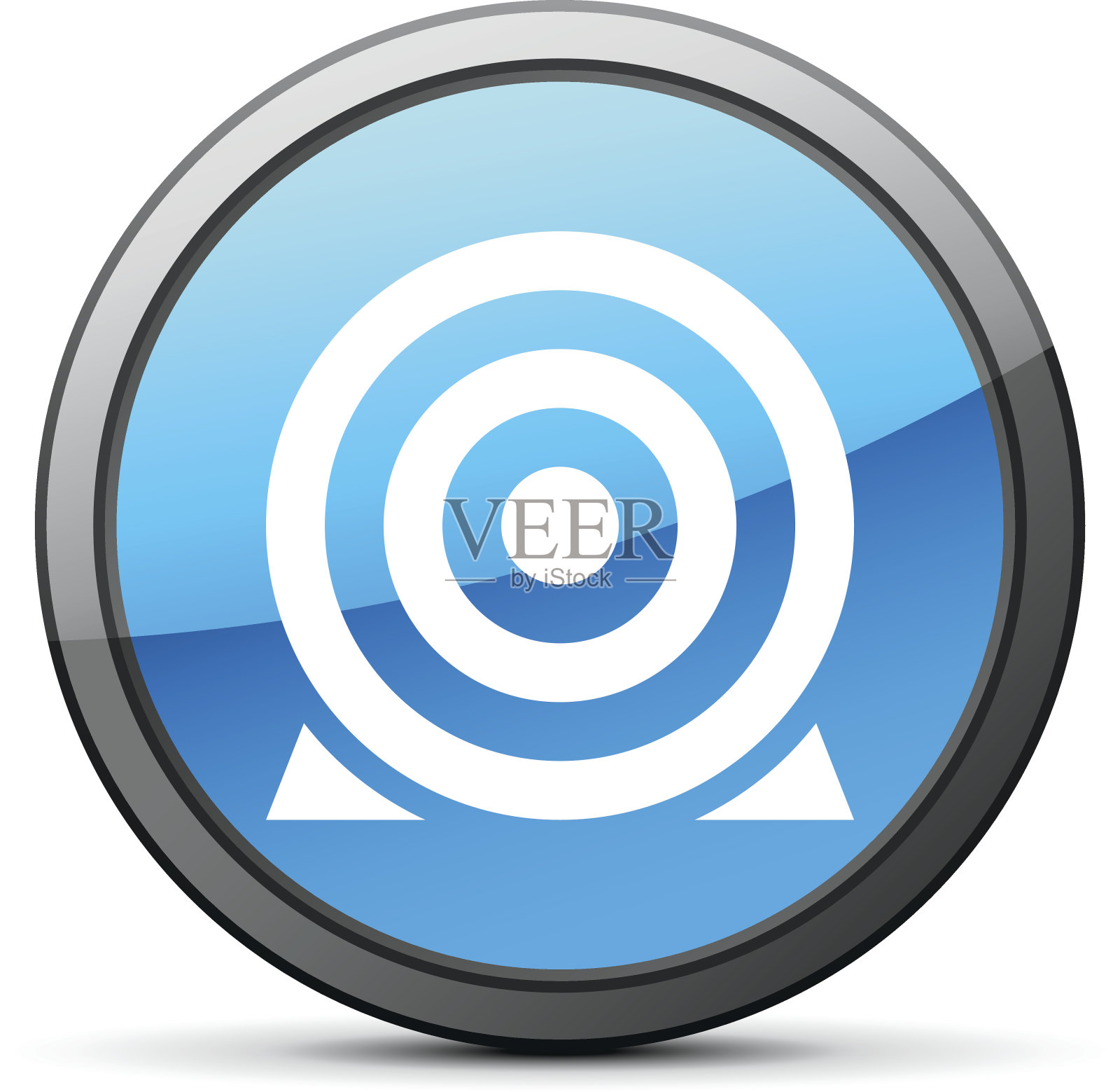 圆形按钮上的目标图标。图标素材