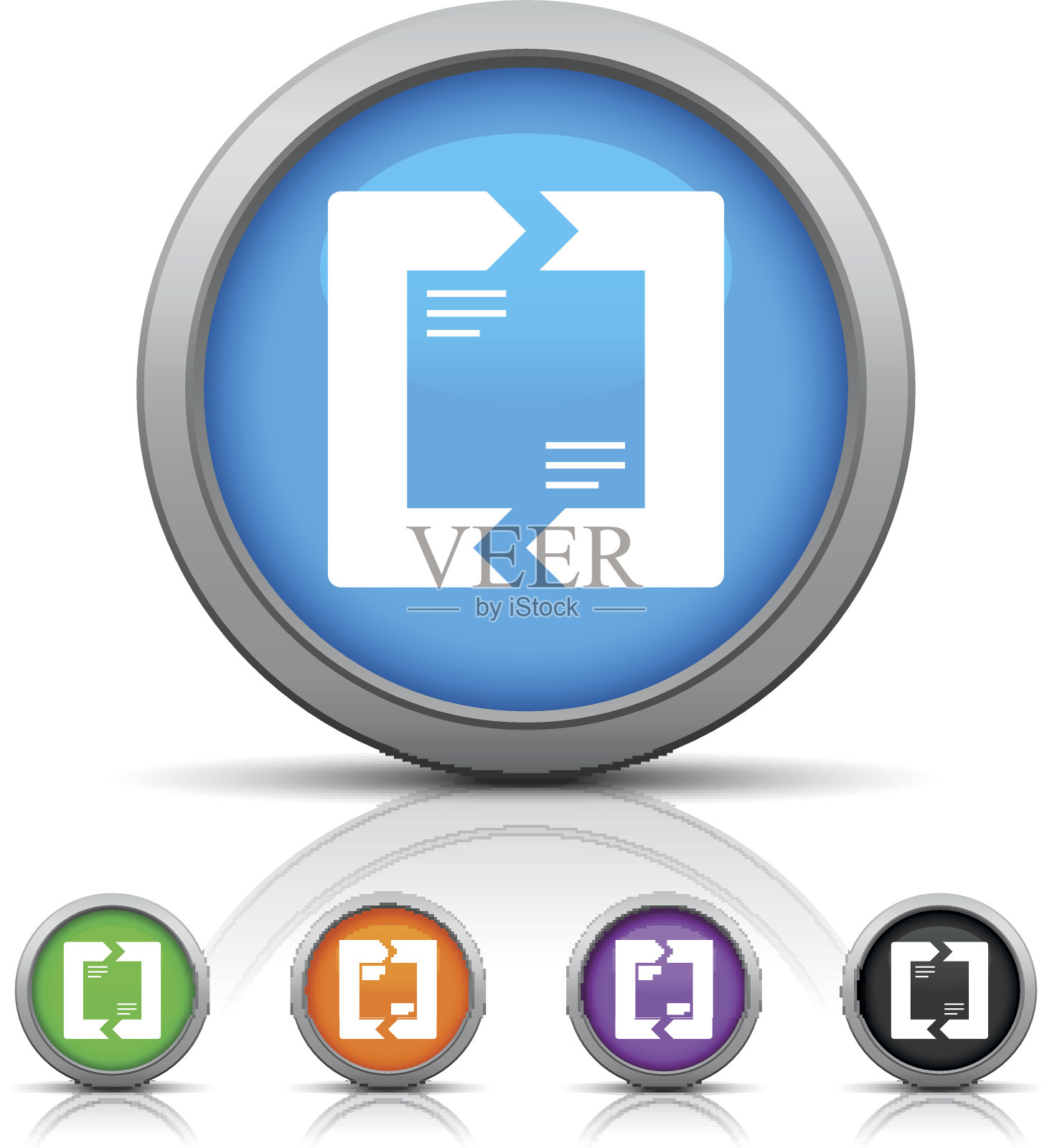 雪佛龙图表图标上的圆形按钮。图标素材