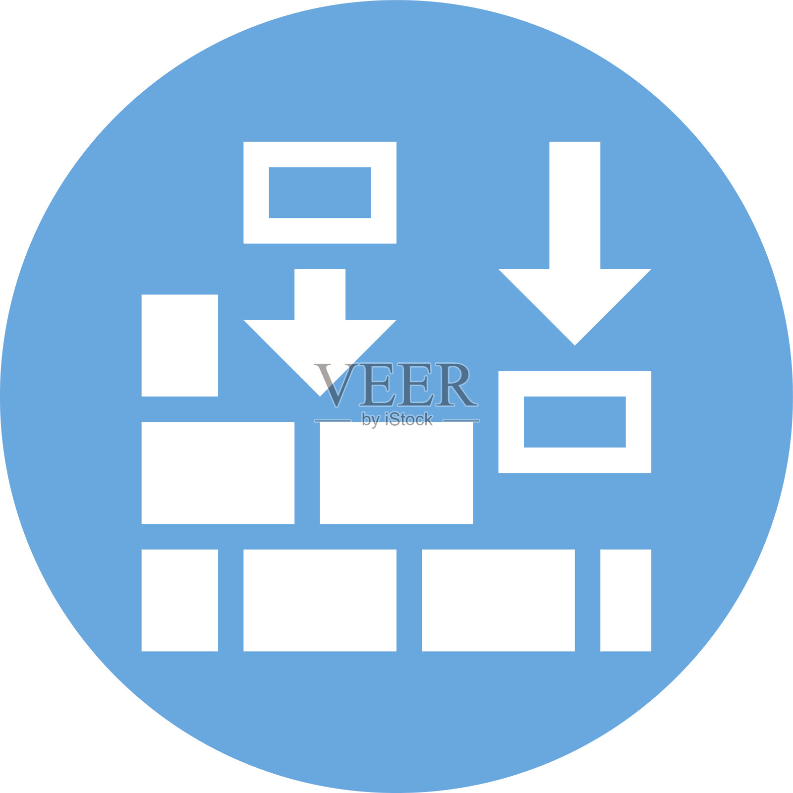 圆形按钮上的墙壁图标。图标素材
