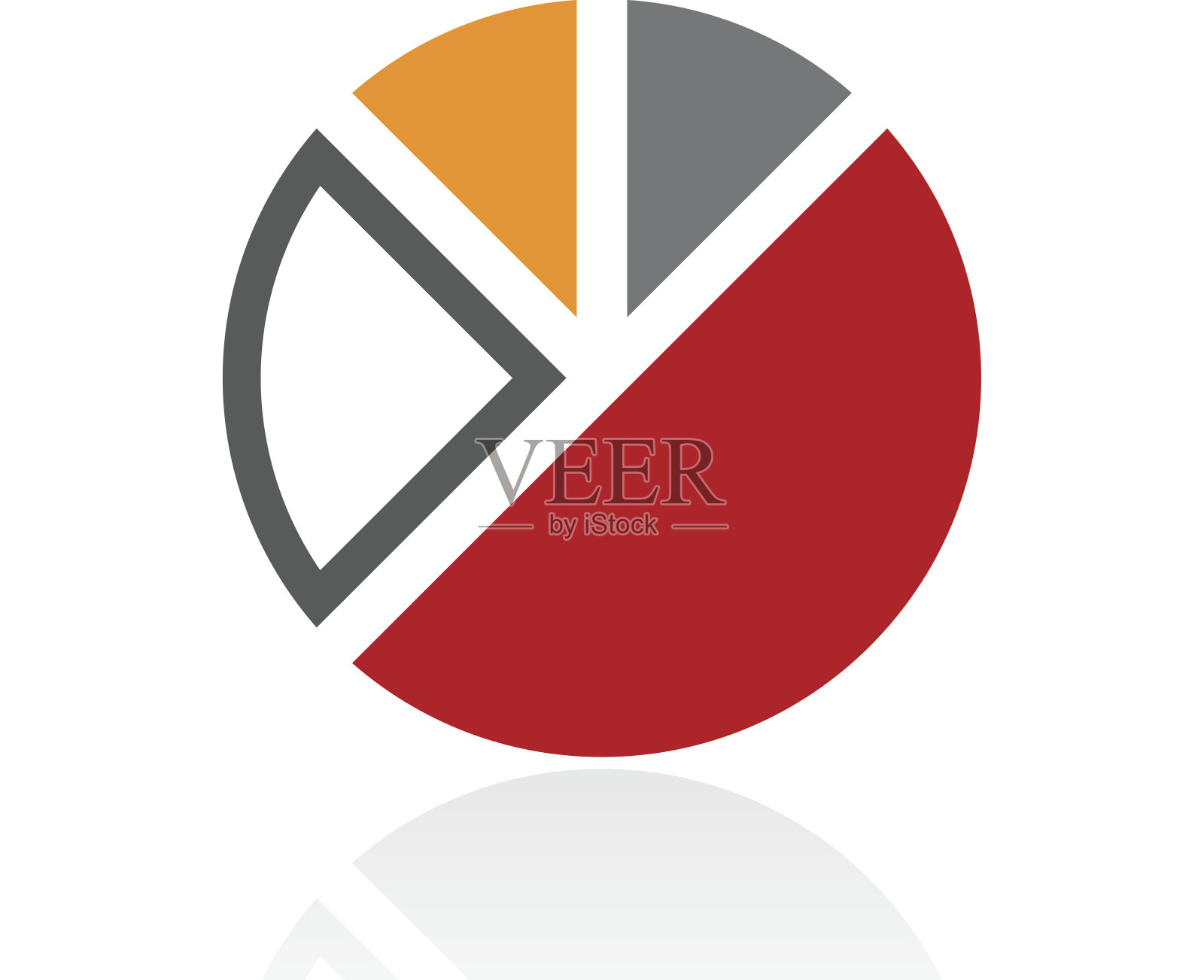 饼图图标上的白色背景。图标素材