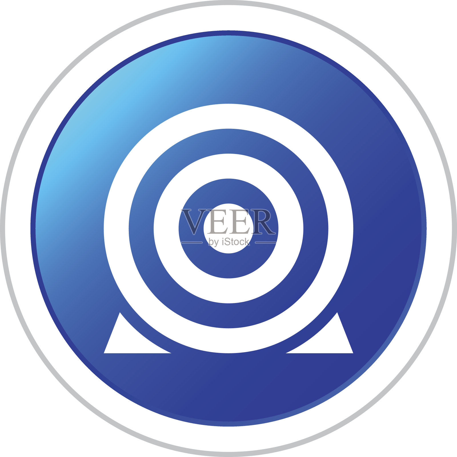 圆形按钮上的目标图标。图标素材