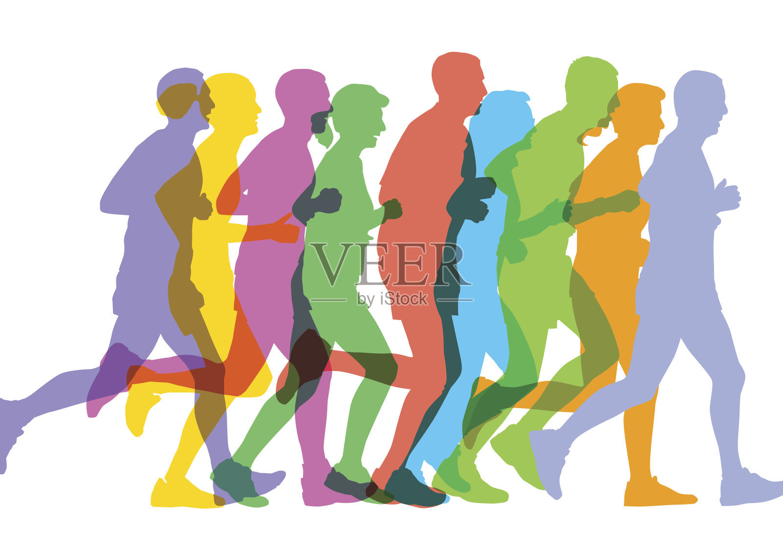 跑步者剪刀插画图片素材