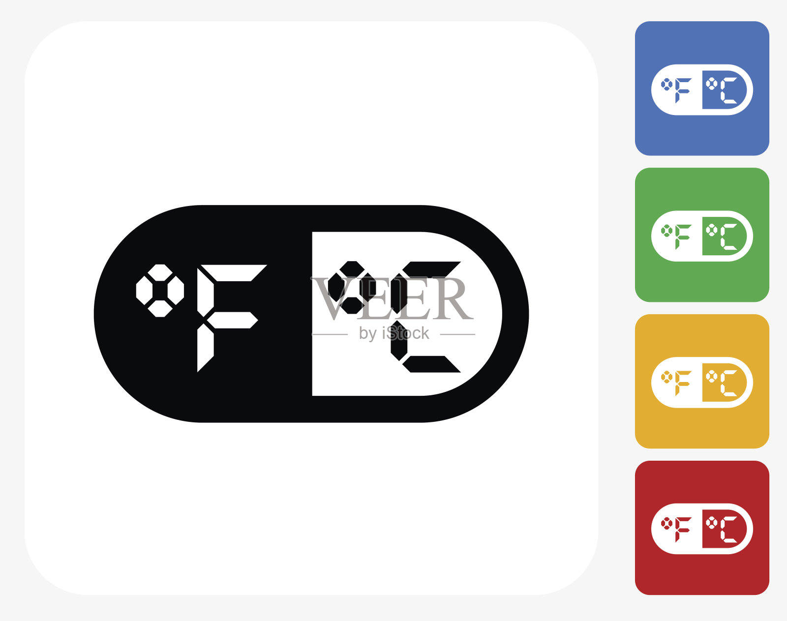 华氏和摄氏图标平面图形设计插画图片素材