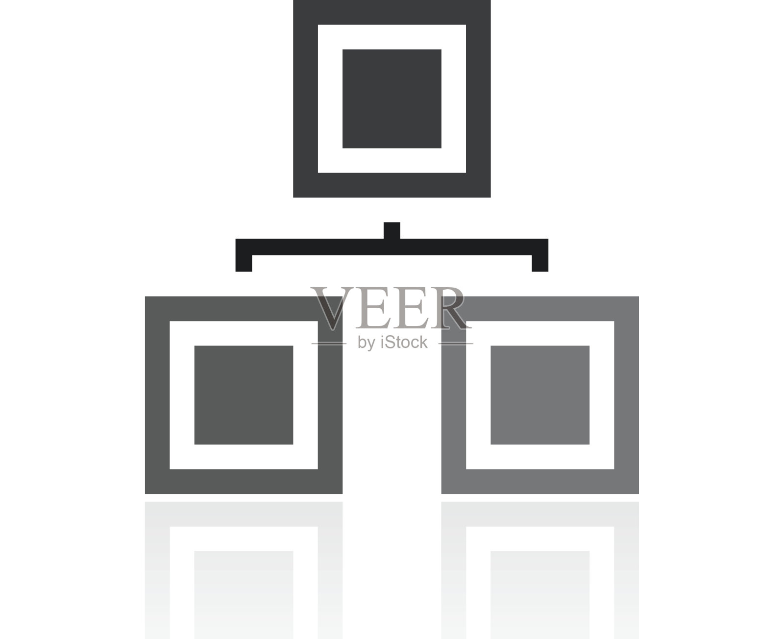 组织结构图图标在白色背景上。图标素材