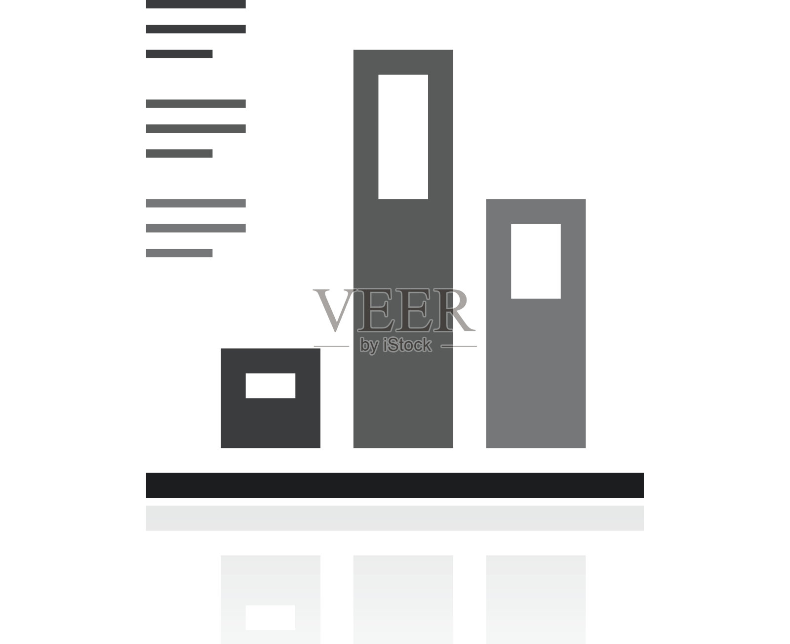 条形图图标上的白色背景。插画图片素材