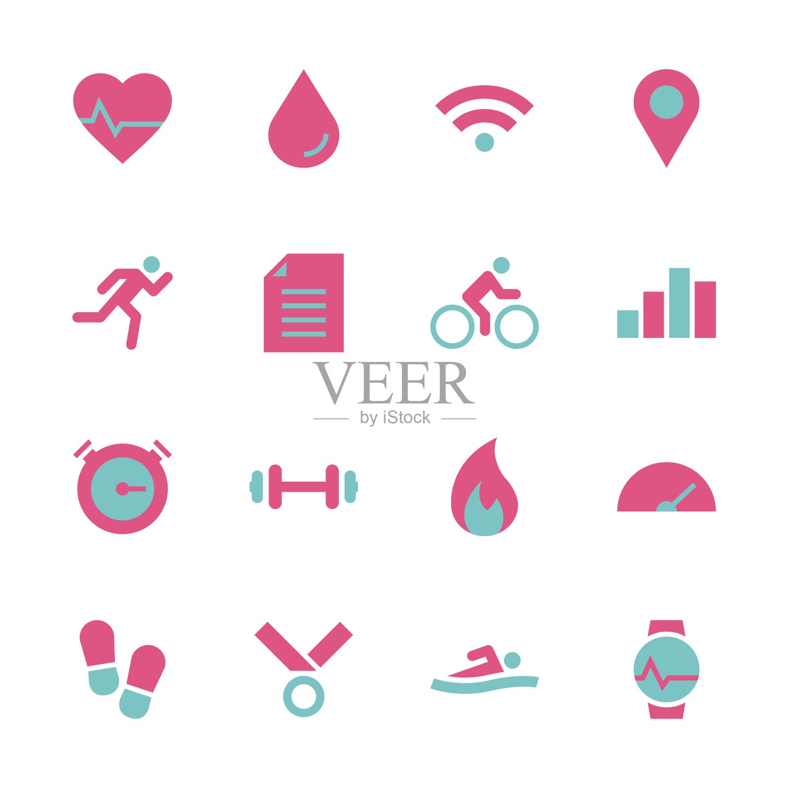 健身跟踪图标-颜色系列图标素材