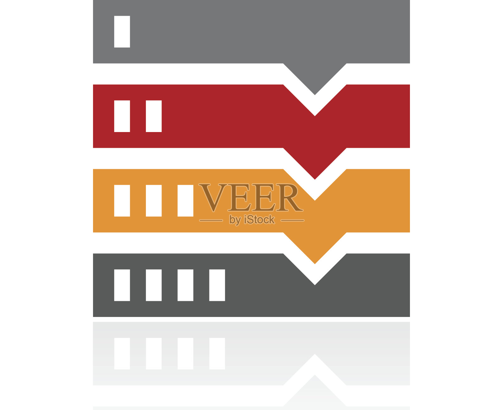 在白色背景上的流程图图标。图标素材