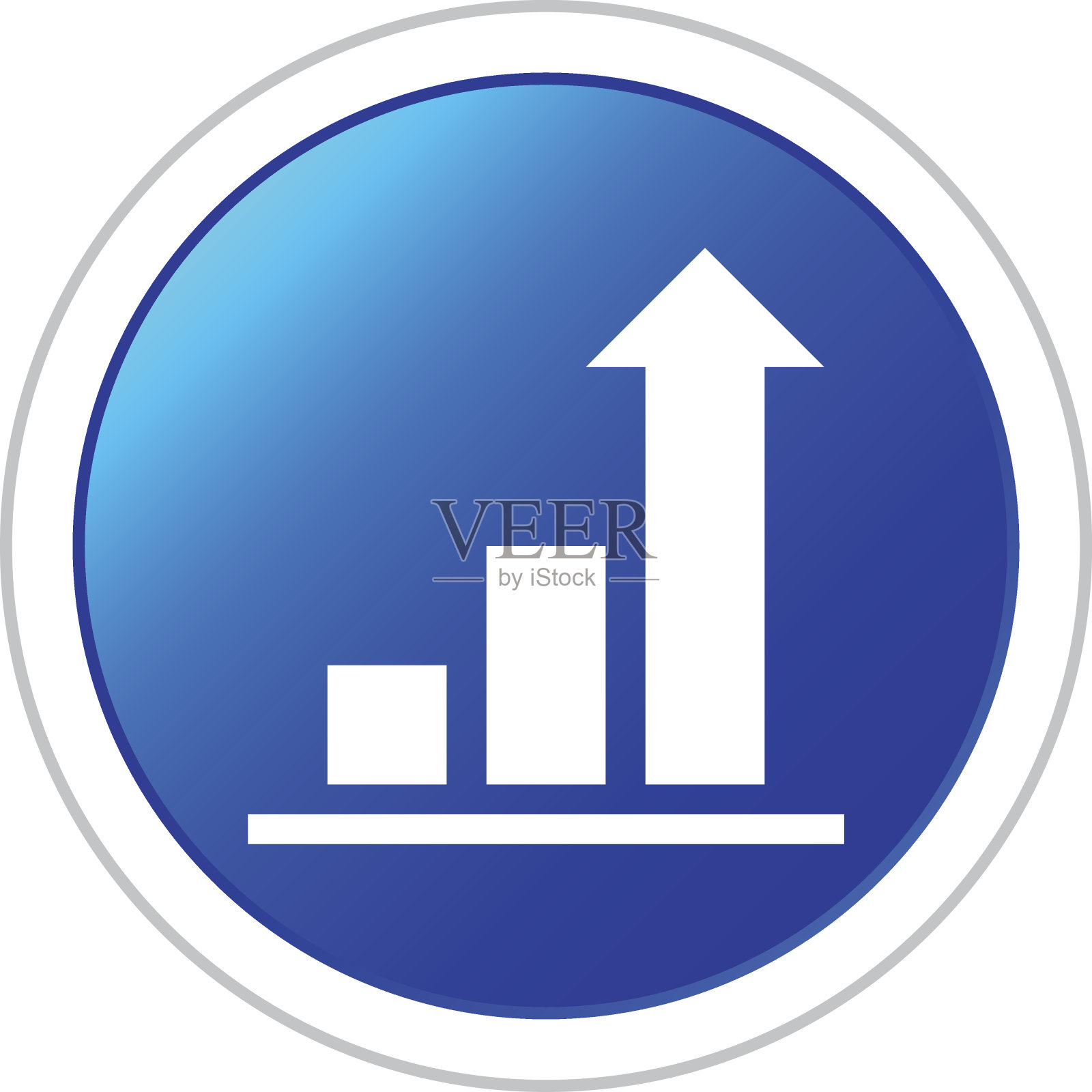 条形图图标上的圆形按钮。图标素材