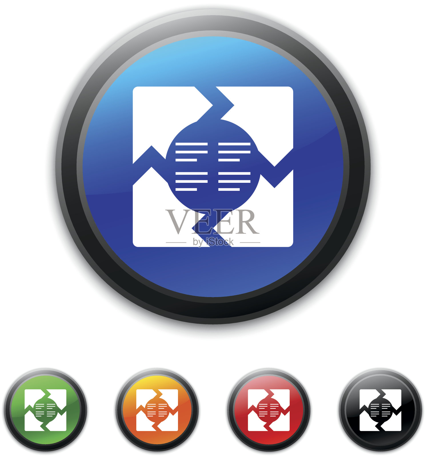 雪佛龙图表图标上的圆形按钮。图标素材