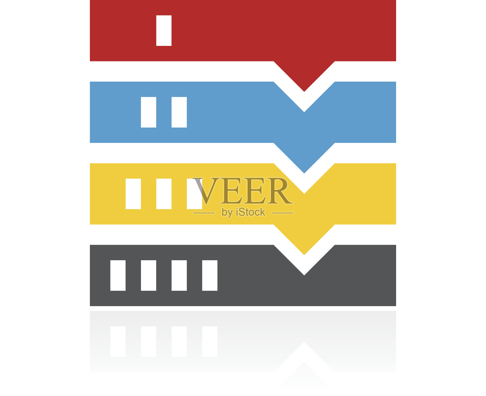 在白色背景上的流程图图标。图标素材