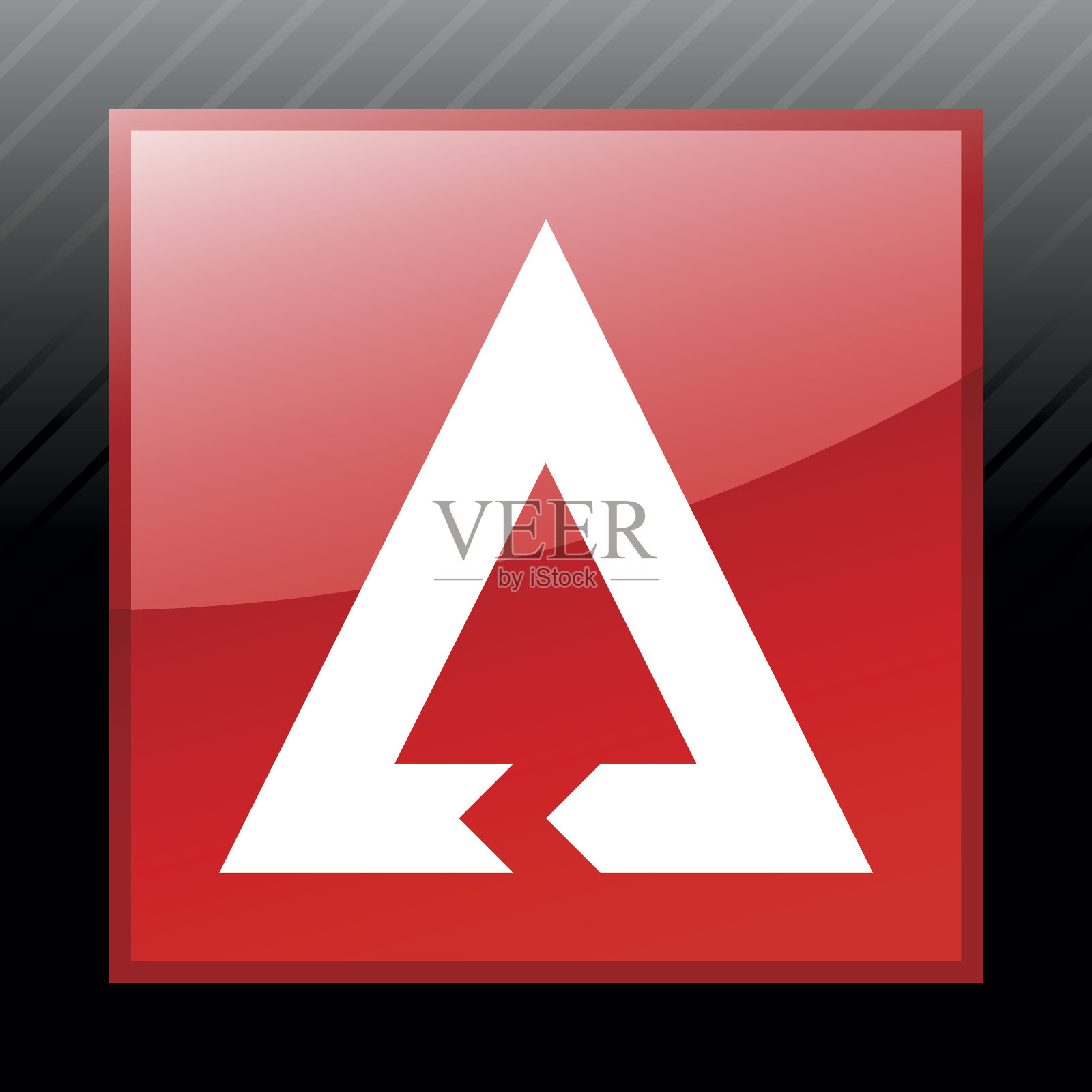 雪佛龙图表图标上的一个方形按钮。插画图片素材