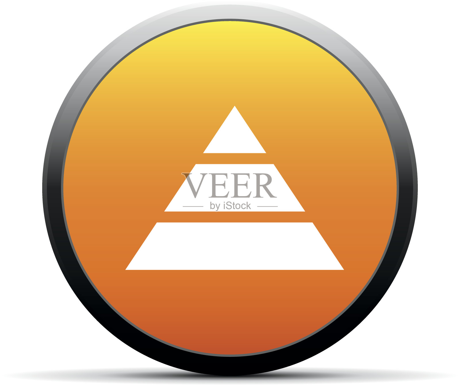 金字塔图标上的圆形按钮。-简单的系列图标素材