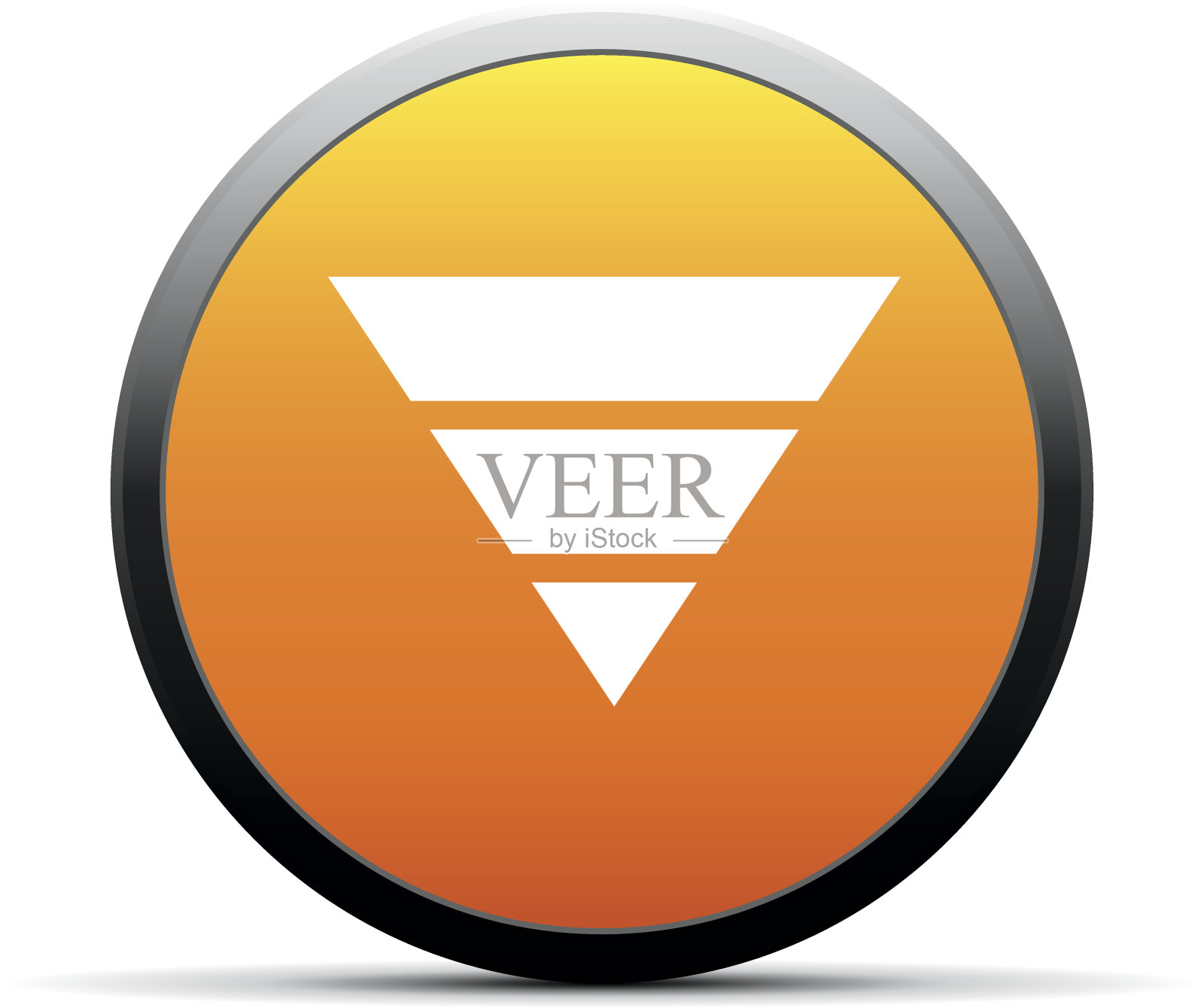 金字塔图标上的圆形按钮。-简单的系列图标素材