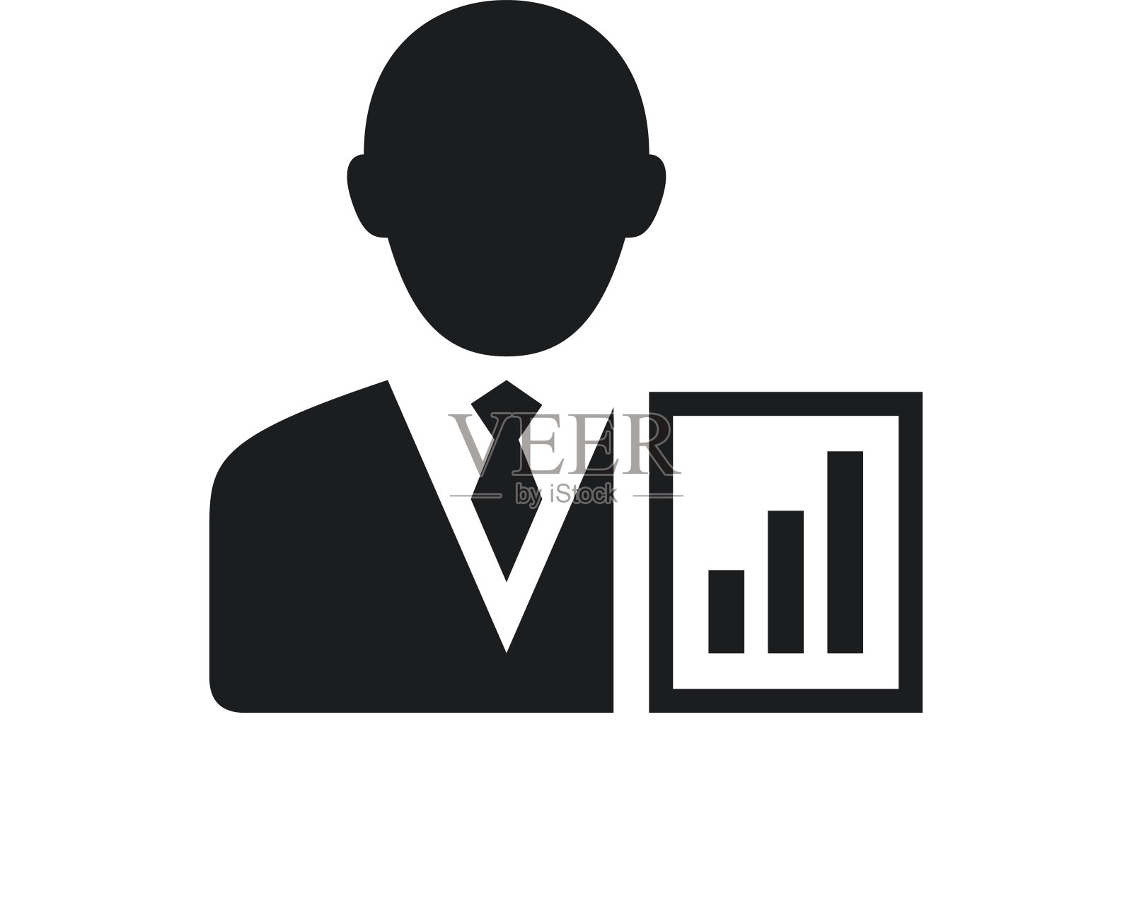 白色背景上的商人图标。-单系列图标素材