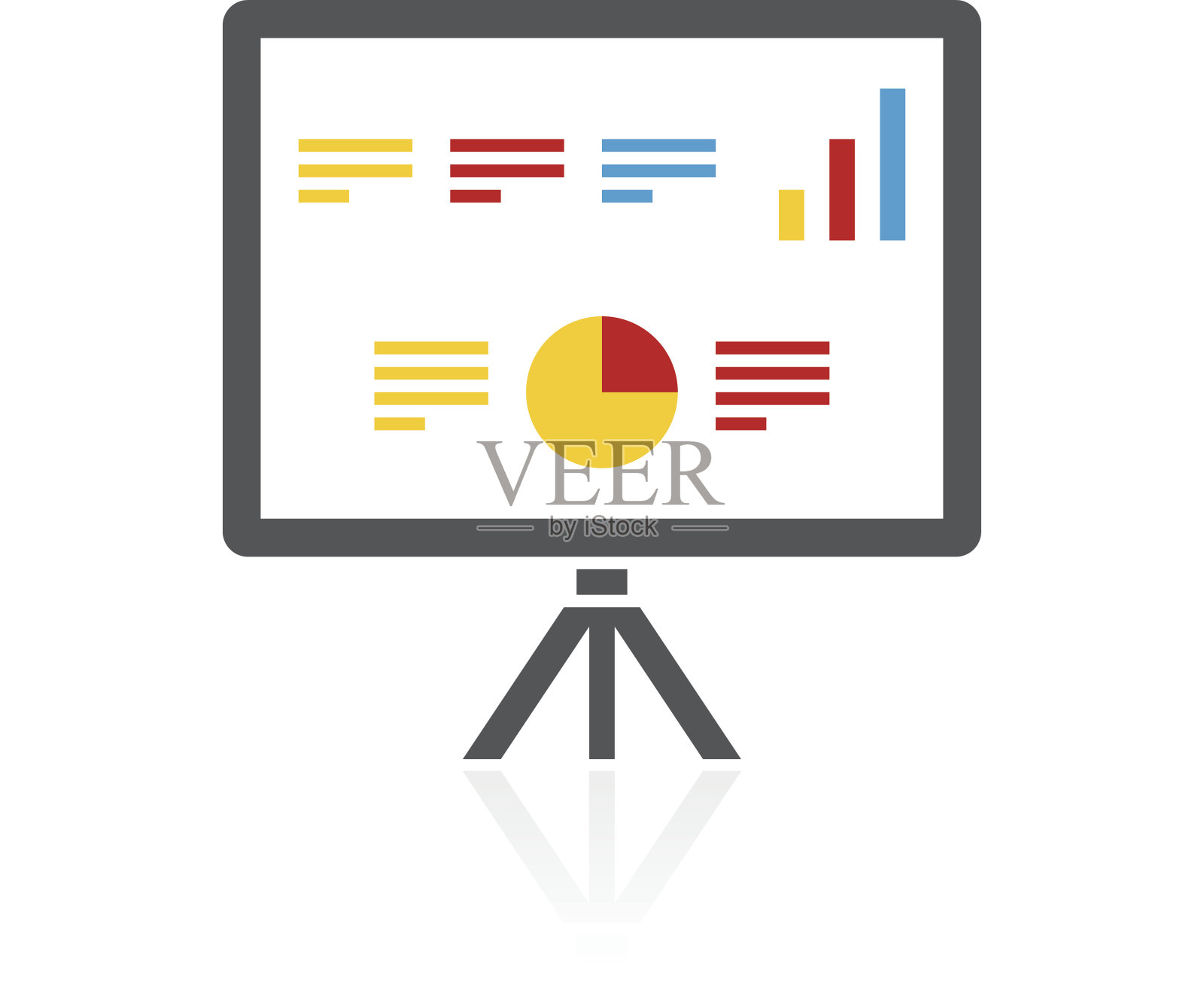 投影屏幕图标上的白色背景。-颜色系列插画图片素材