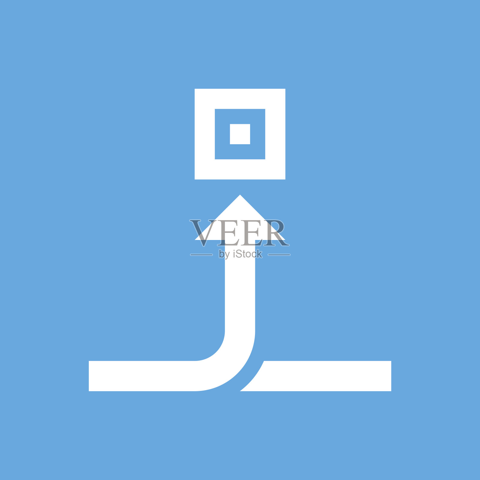 传送带图标上的蓝色背景。图标素材