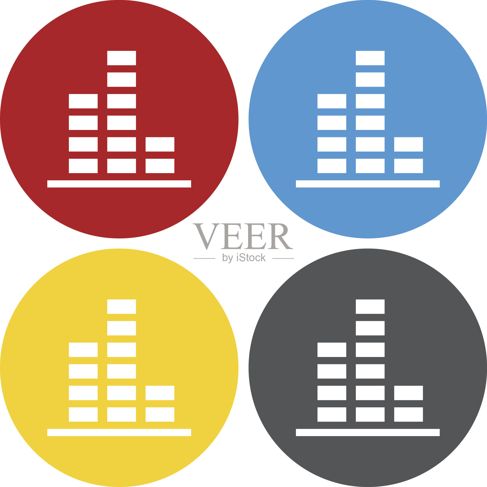 条形图图标上的圆形按钮。——CircleSeries图标素材