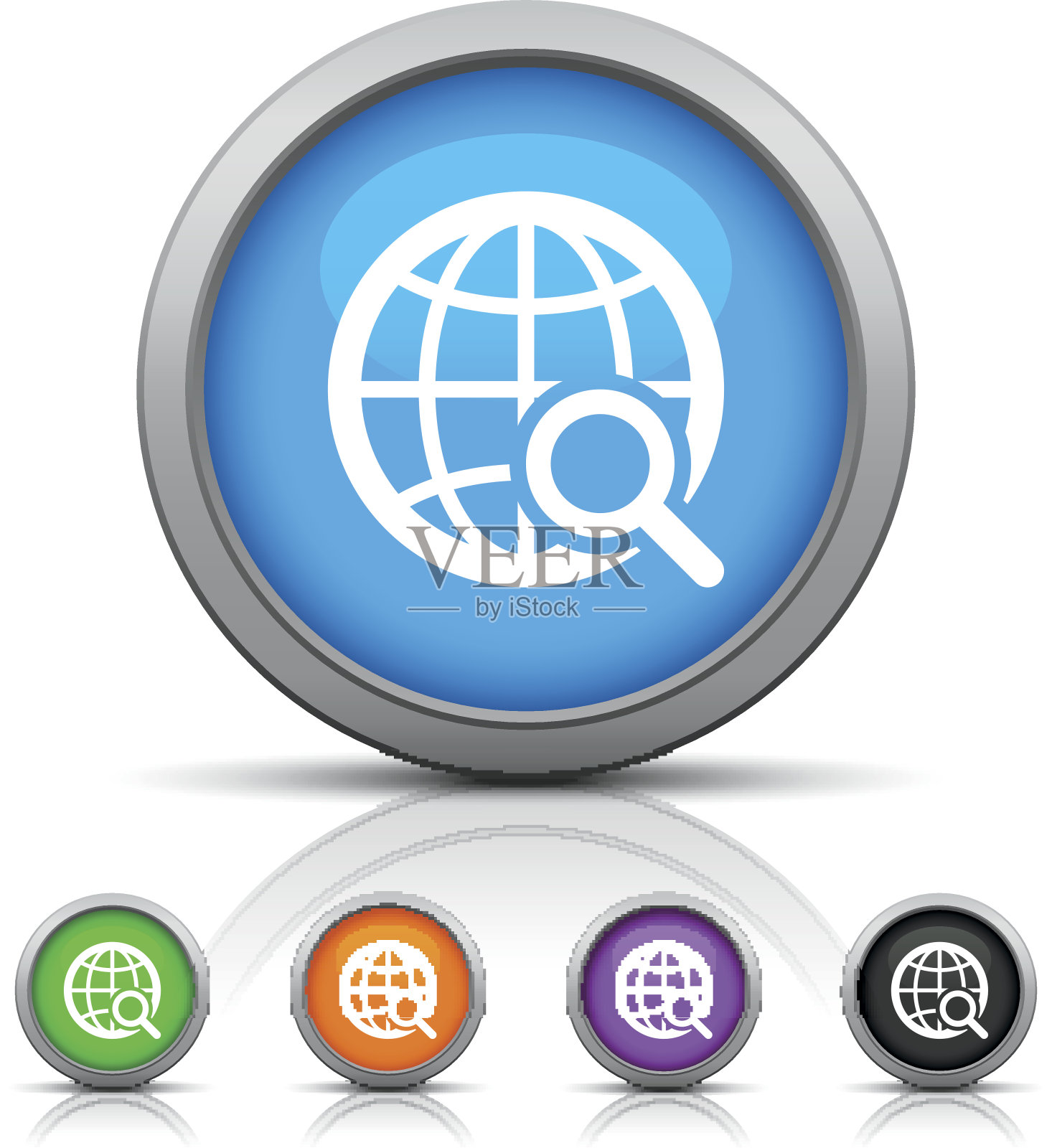 球形图标上的圆形按钮。——GlossSeries图标素材