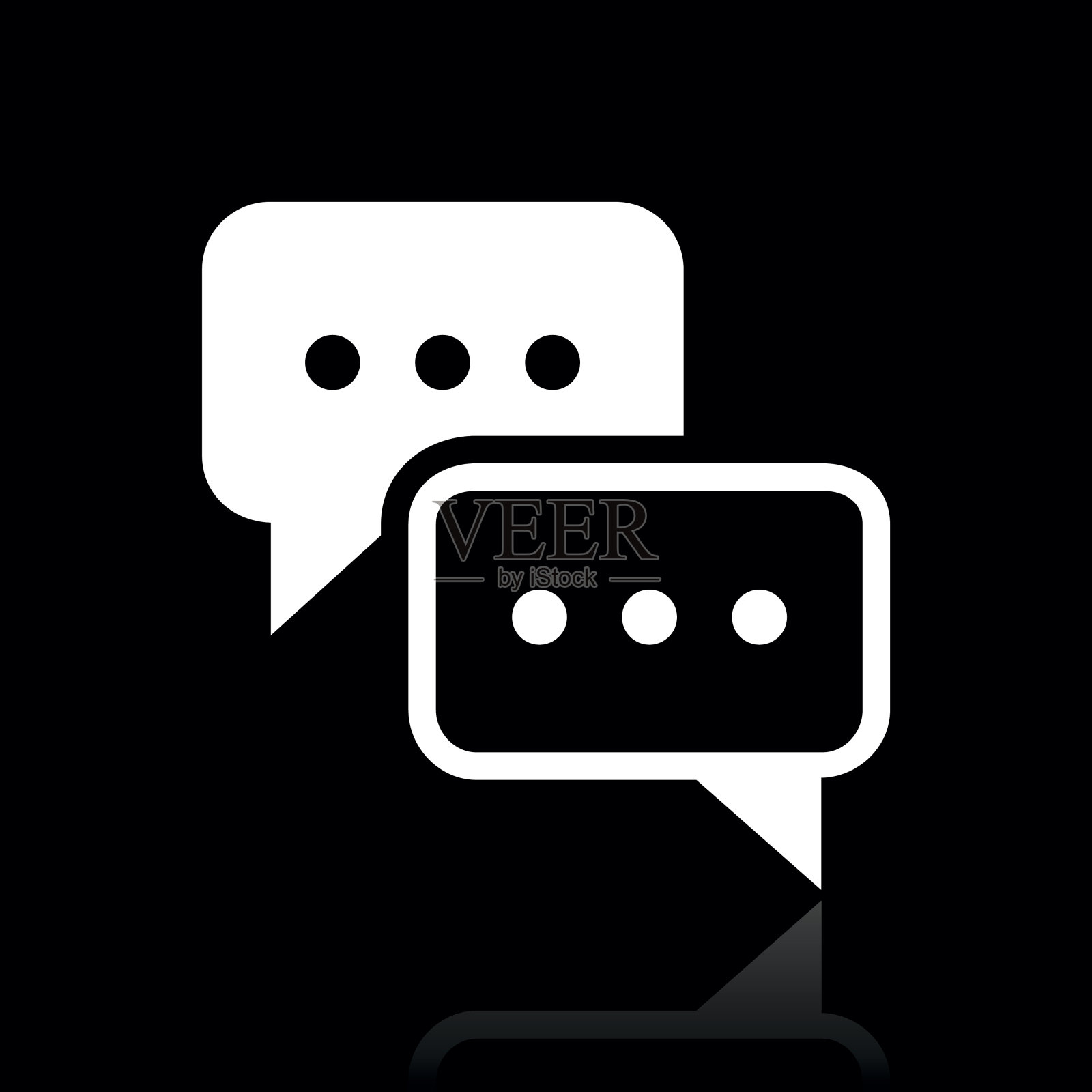 语音气泡图标上的黑色背景。——WhiteSeries插画图片素材