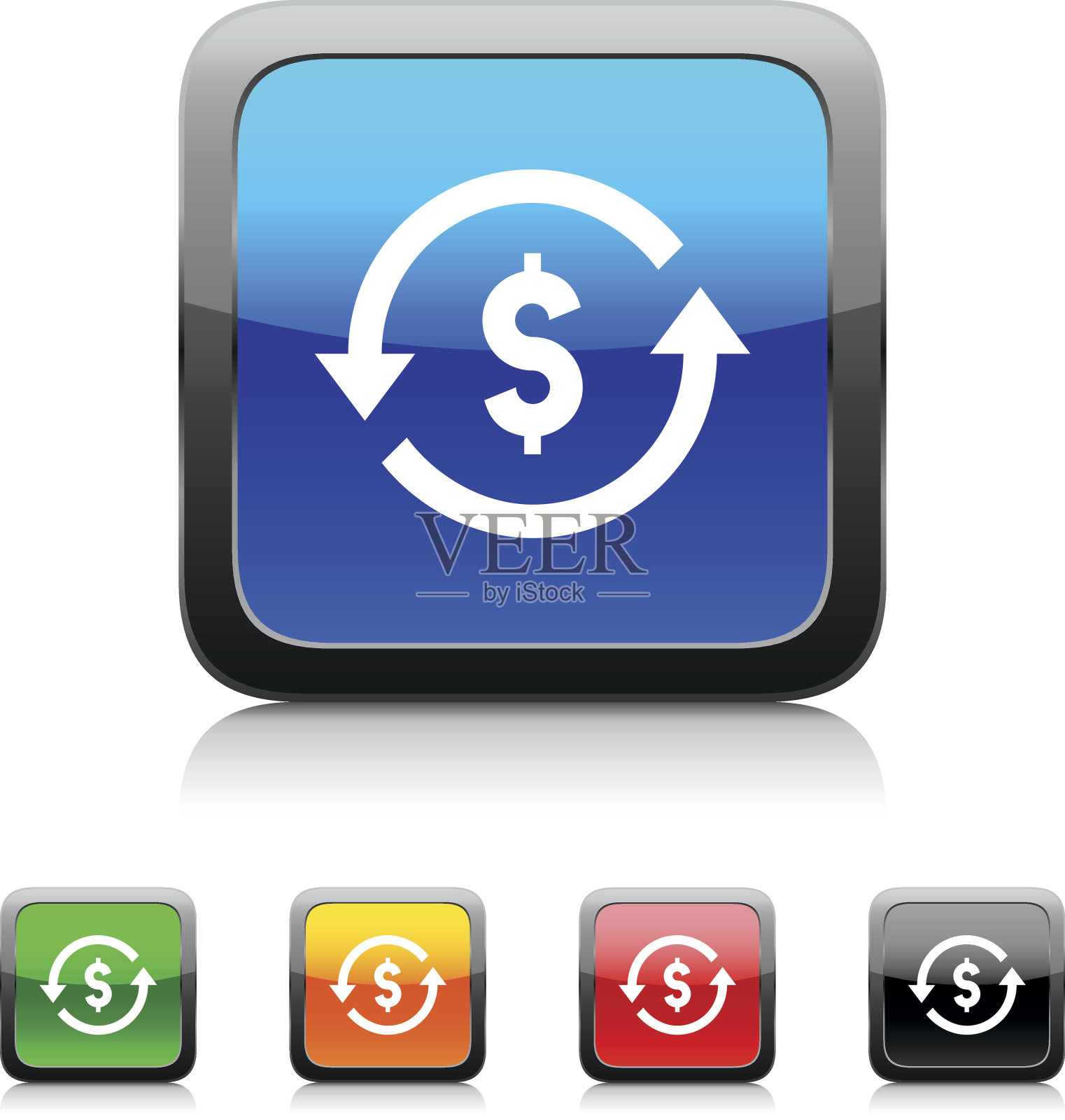 汇率图标上的颜色按钮。——StyleSeries图标素材