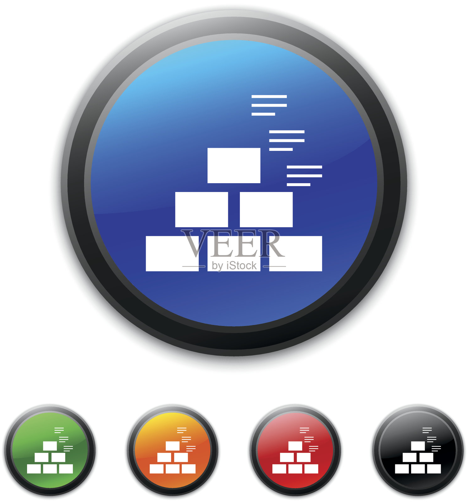 金字塔图标上的圆形按钮。——ShinedSeries图标素材