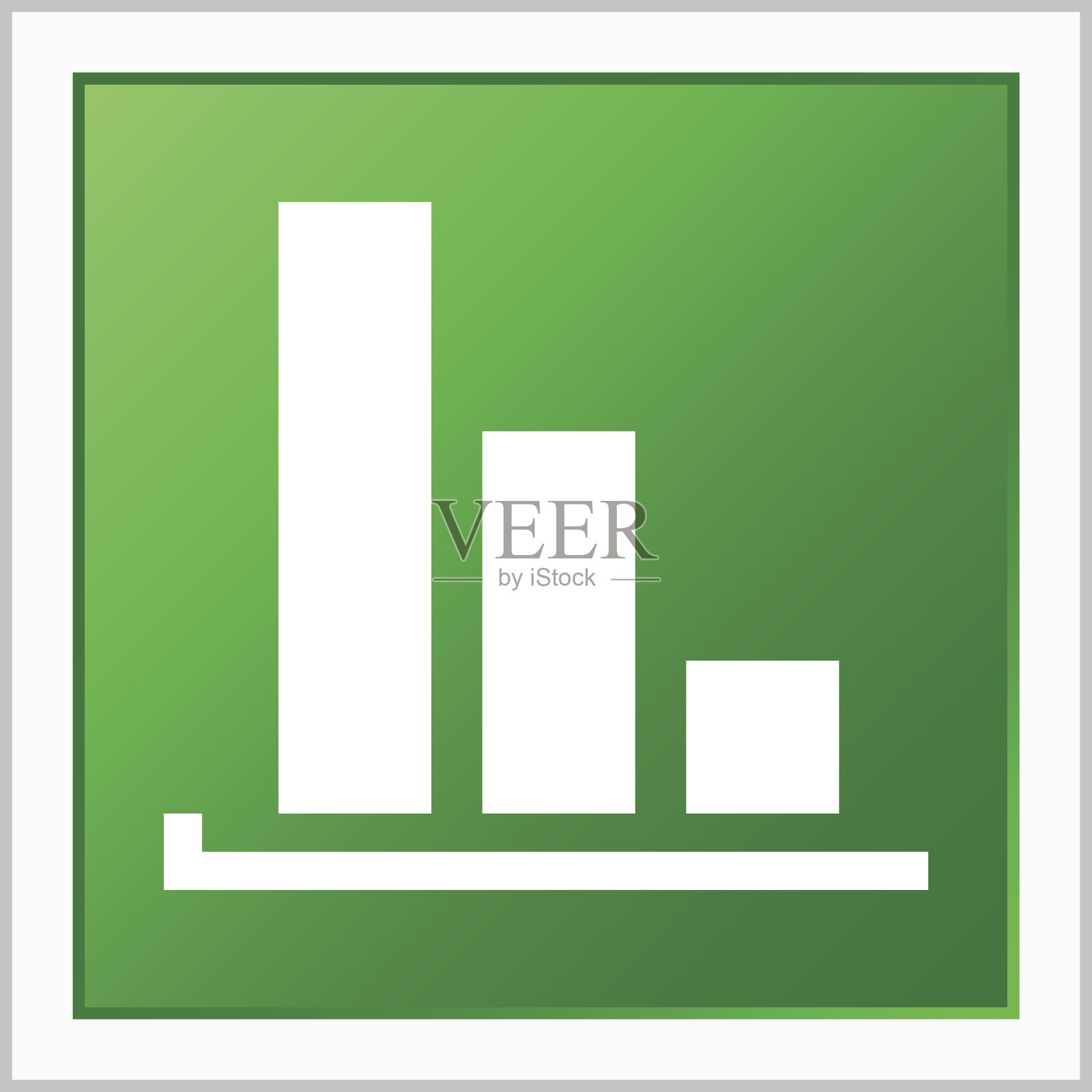 矩形按钮上的条形图图标。——FlatSeries图标素材