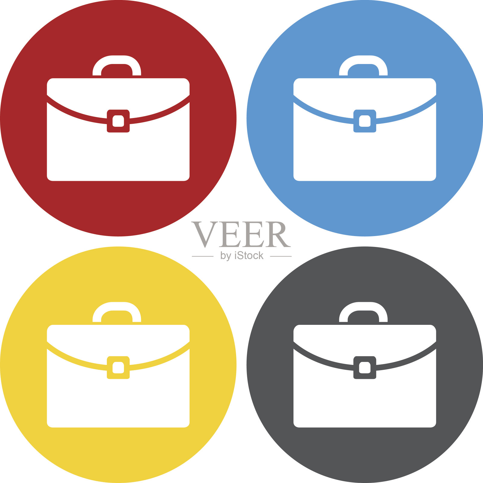 圆形按钮上的公文包图标。——CircleSeries图标素材