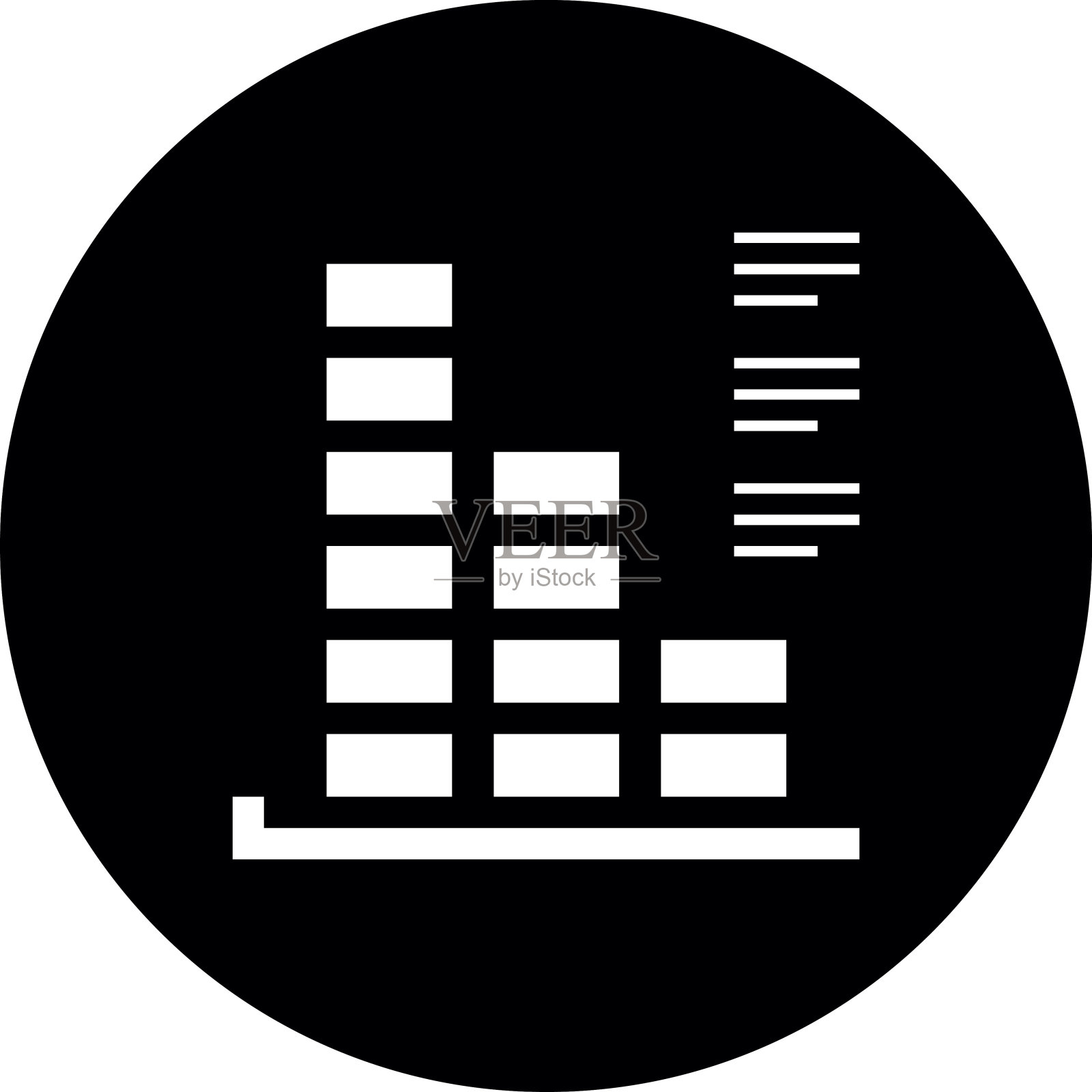 条形图图标上的圆形按钮。——DimSeries图标素材