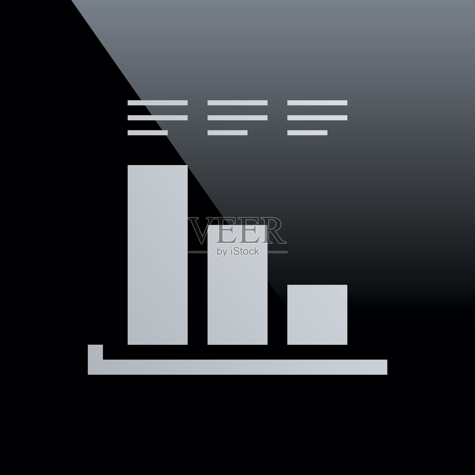 条形图图标上的黑色背景。——CoreSeries图标素材