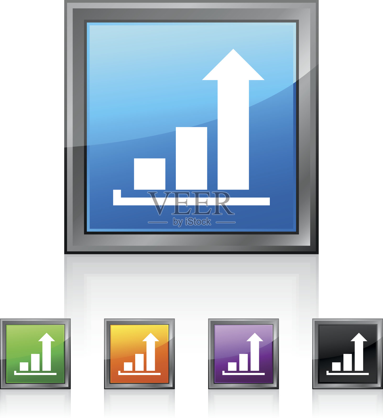 条形图图标上的方形按钮。——SquaredSeries图标素材