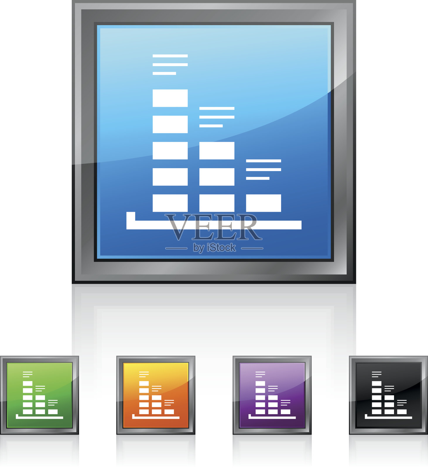 条形图图标上的方形按钮。——SquaredSeries图标素材