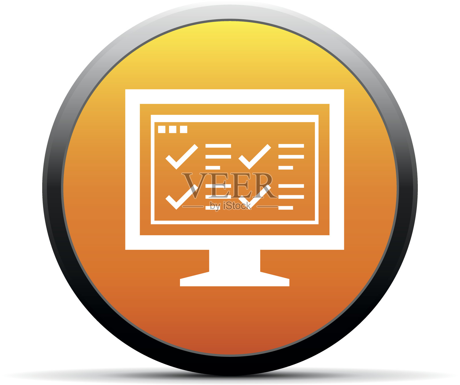 电脑显示器图标上的一个圆形按钮。——SimpleSeries图标素材