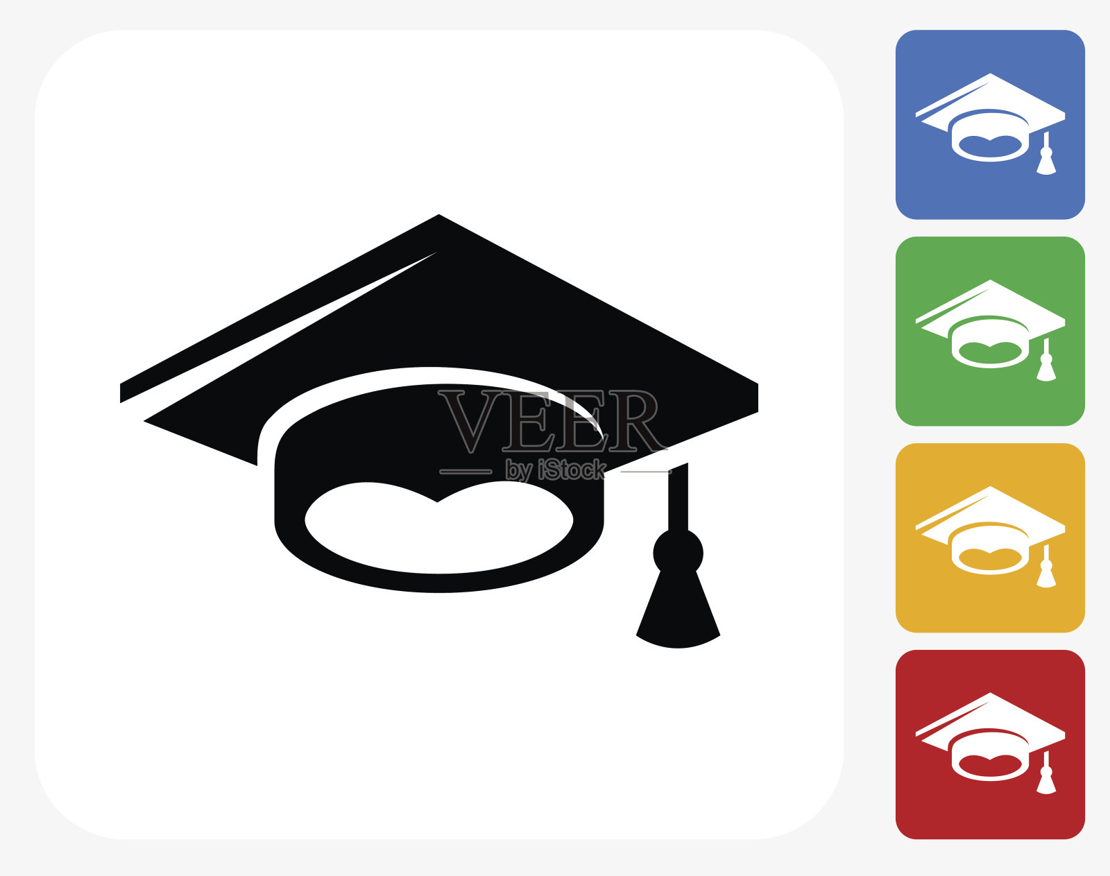 毕业帽图标平面设计插画图片素材