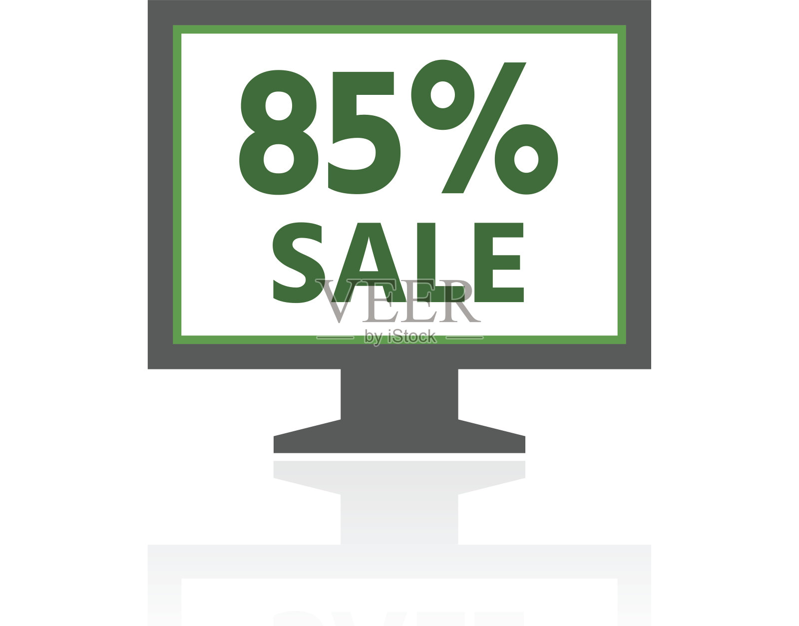 电脑显示器图标上的白色背景。——FreshSeries插画图片素材