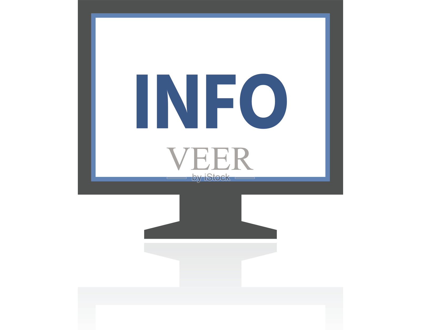 电脑显示器图标上的白色背景。——RoyalSeries插画图片素材