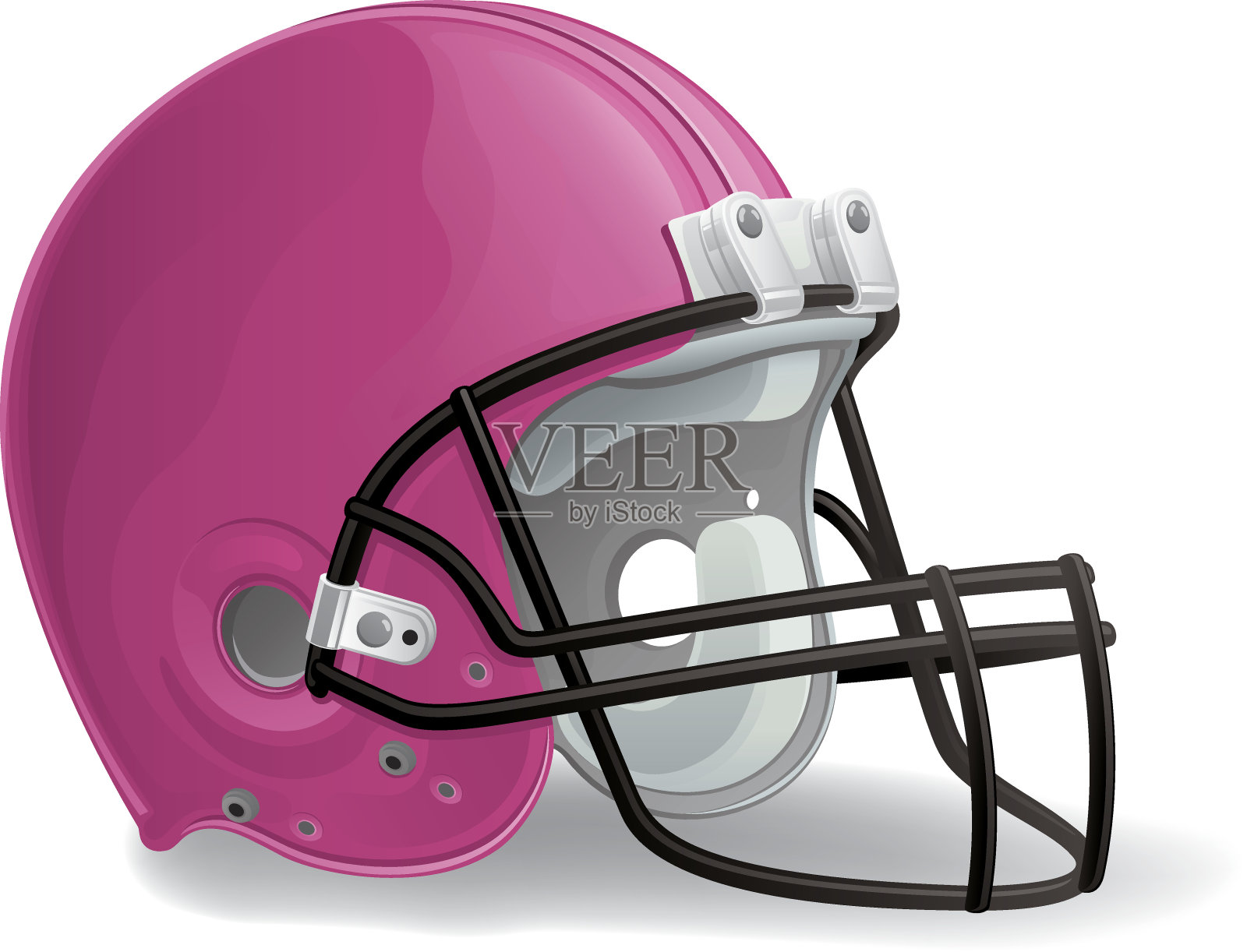 粉红色的橄榄球头盔插画图片素材