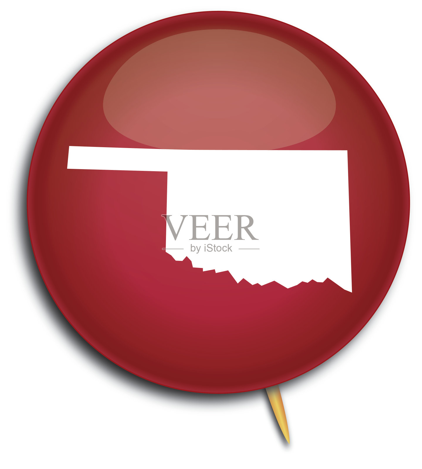 俄克拉何马州地图按钮插画图片素材