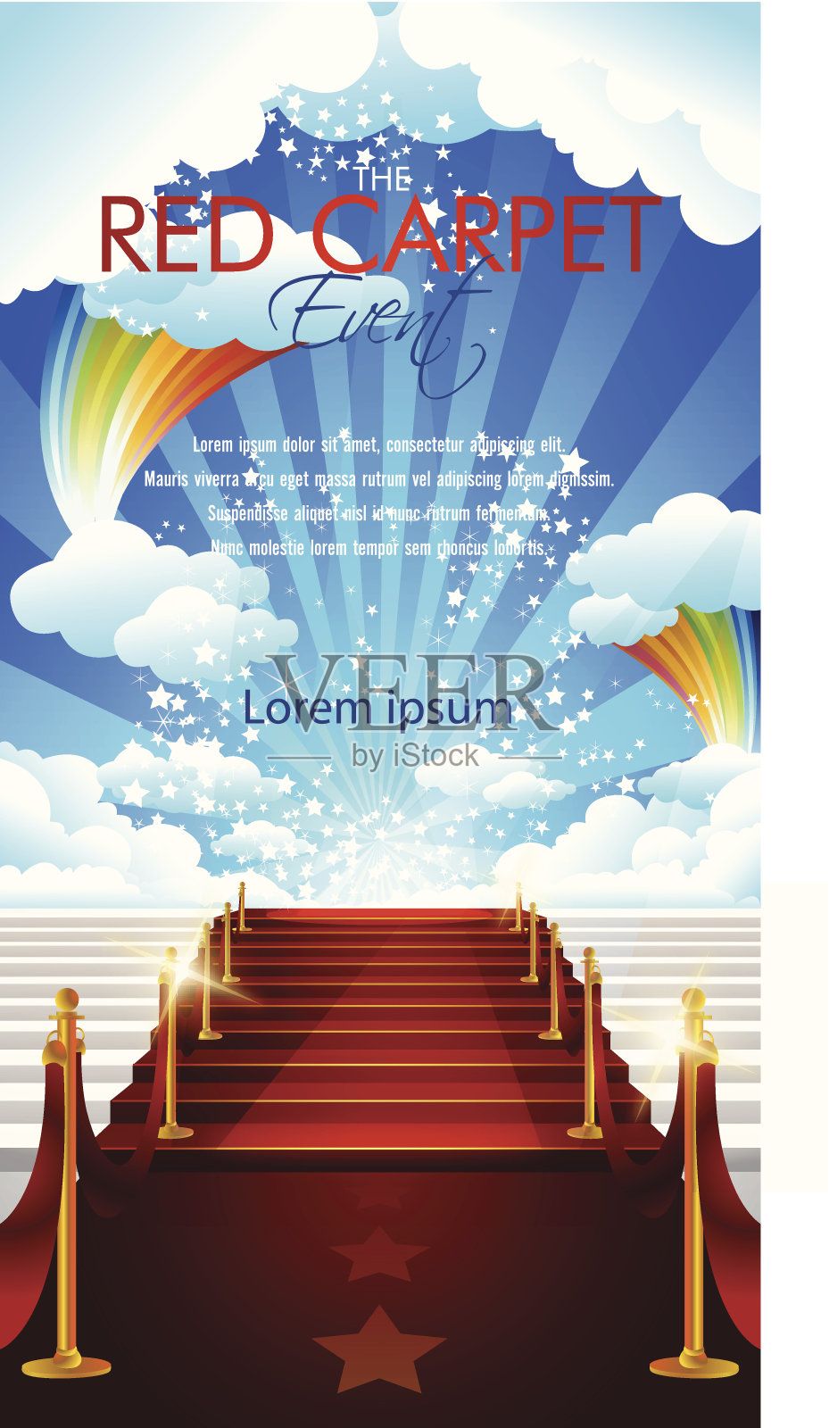 红地毯背景与复制空间插画图片素材