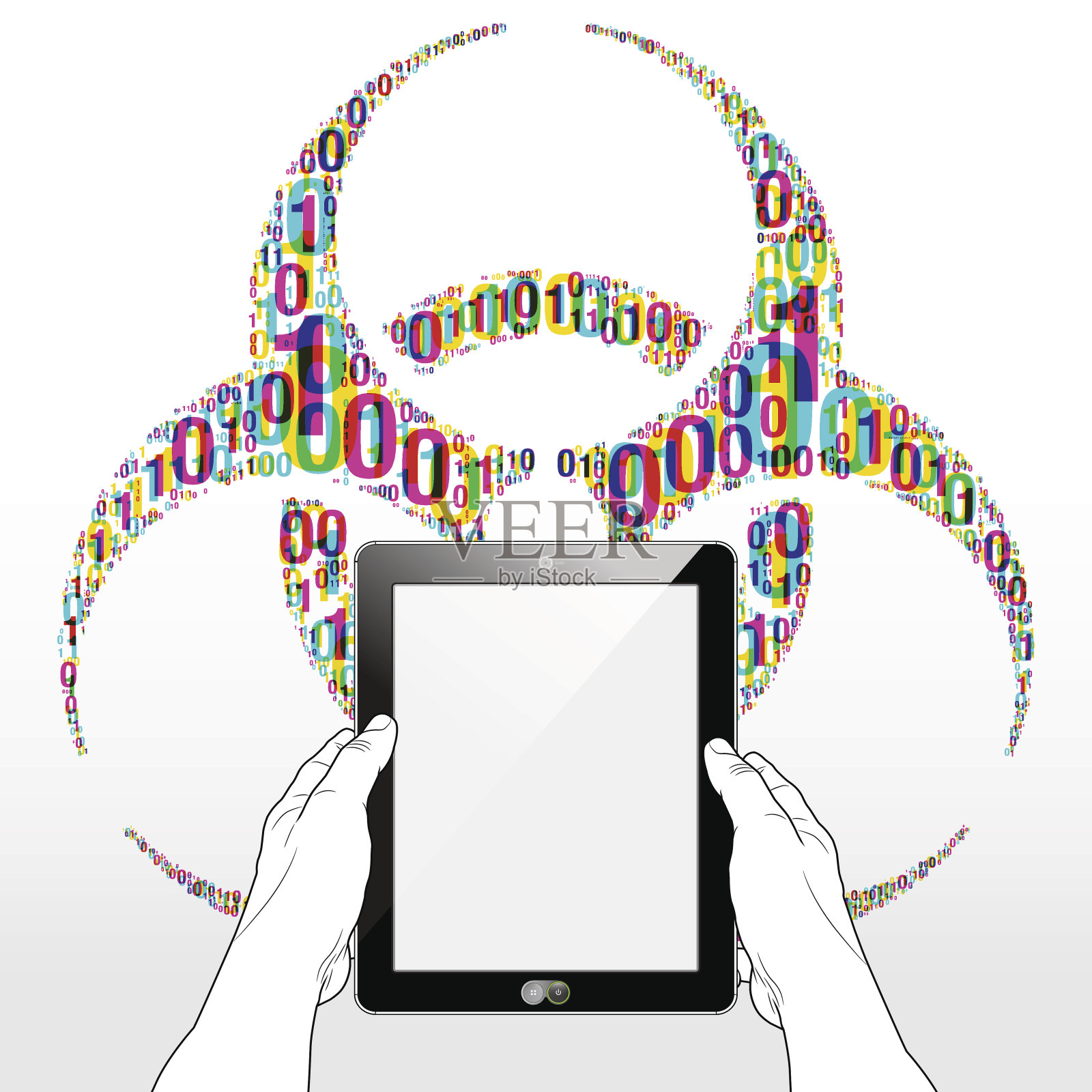 软件病毒数字平板电脑插画图片素材