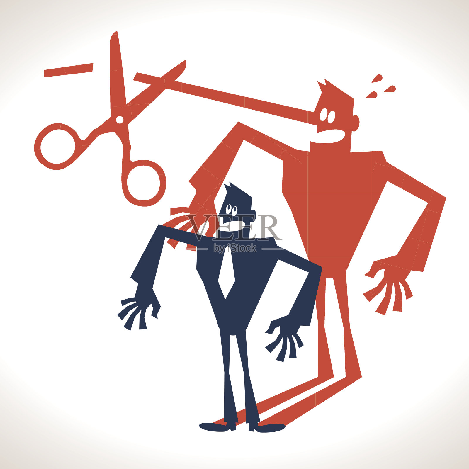 揭穿谎言,长鼻影的商人,剪鼻子插画图片素材