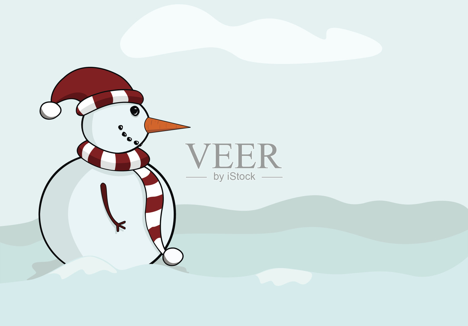 微笑的雪人设计元素图片